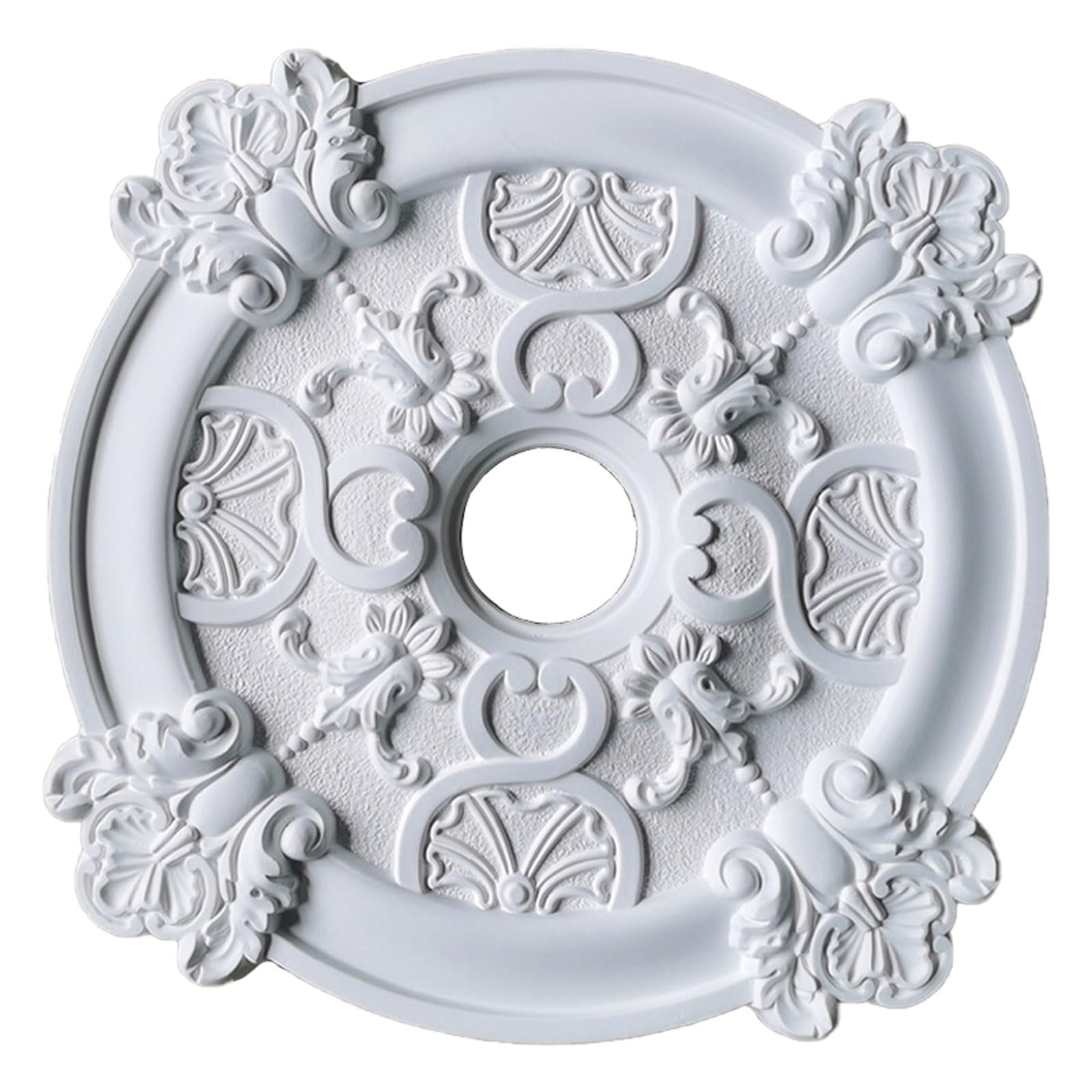 Foelanne White O Round Pu Ceiling Medallion White 29-62Cm(,51Cm)