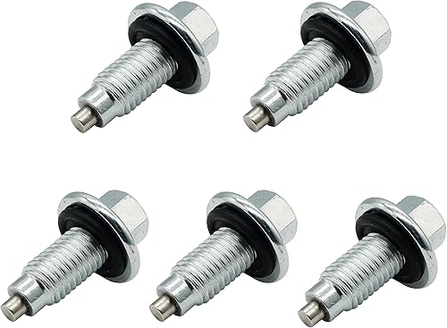 5 piezas de tapón magnético de drenaje de aceite Pilot Point W Junta de inserción M12x1.2.953 in para Buick Cadillac Chevrolet GMC, Reemplazar