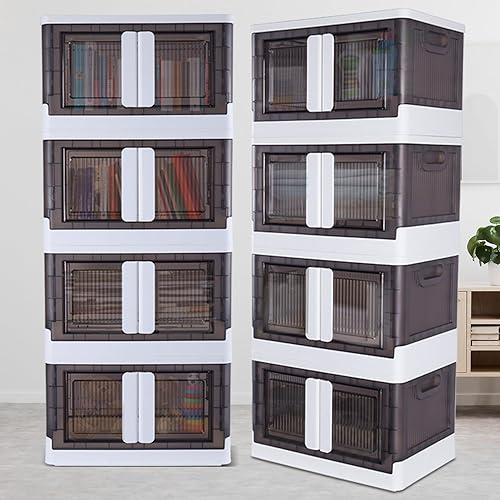 Miniatura 1 de Organizadores y almacenamiento de armario de 33.6 cuartos de galón, plegables de plástico con tapas y ruedas para el hogar, la oficina y el