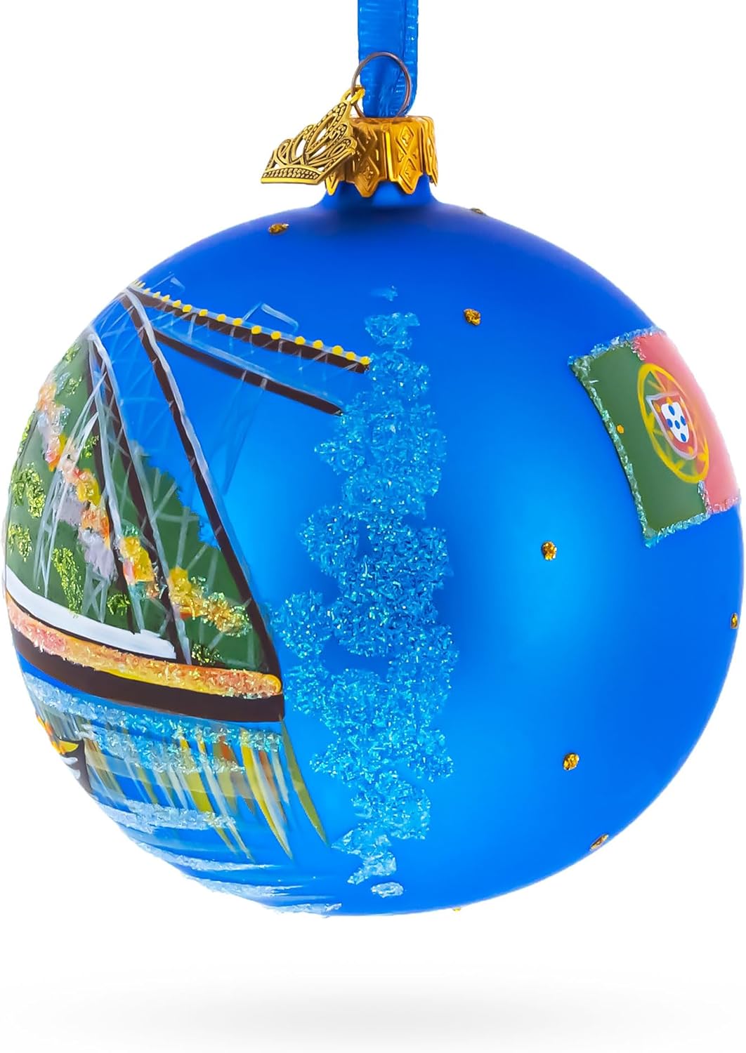 Dom Luis I Bridge, Porto, Portugal Glass Ball Christmas Ornament 4 Inches - Image 4