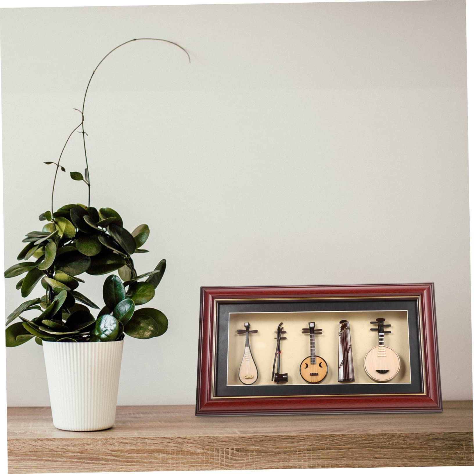 PRETYZOOM Set Miniatura di Strumenti Musicali Etnici B, 5 Pezzi | Decorazione Realistica da Tavolo, Hotel e Arredi Interni, Legno Plastica Pvc, Atmosfera Artistica