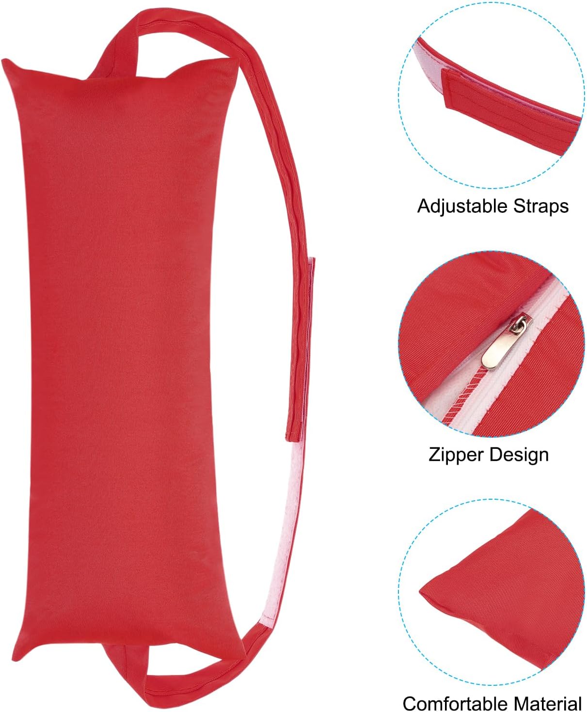 PATIKIL Outdoor Chaise Pillows, 2 Pack Lounger Pillow Waterproof Resistant with Adjustable Elastic Strap for Recliner Office Beach Chair, Red