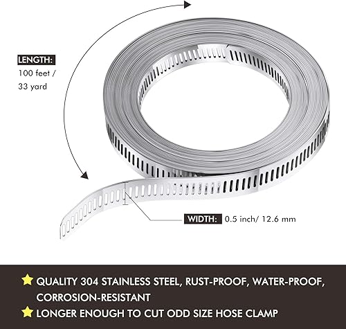Miniatura 4 de Abrazaderas de mangueras, abrazaderas de gusano, abrazaderas sin fin, abrazaderas de acero inoxidable, abrazaderas de manguera de accionamiento sin