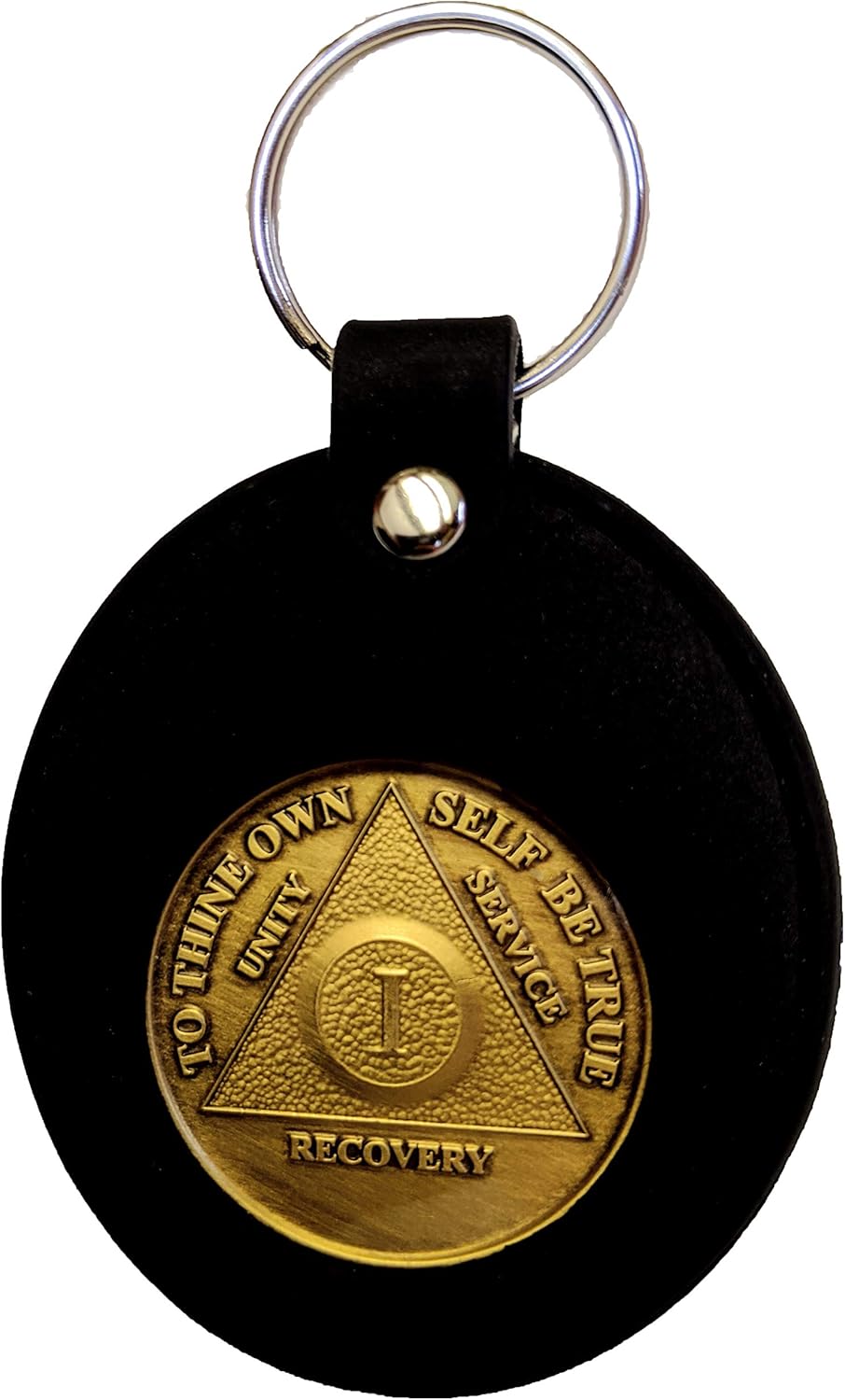 Set of Bronze AA Coins and Keychain Holder | Sobriety Chips for Month 1-11, 1 Year, 24-Hour | Sober Recovery Gift of AA Medallions with Serenity Prayer | Alcoholics Anonymous, Celebrate Recovery, NA