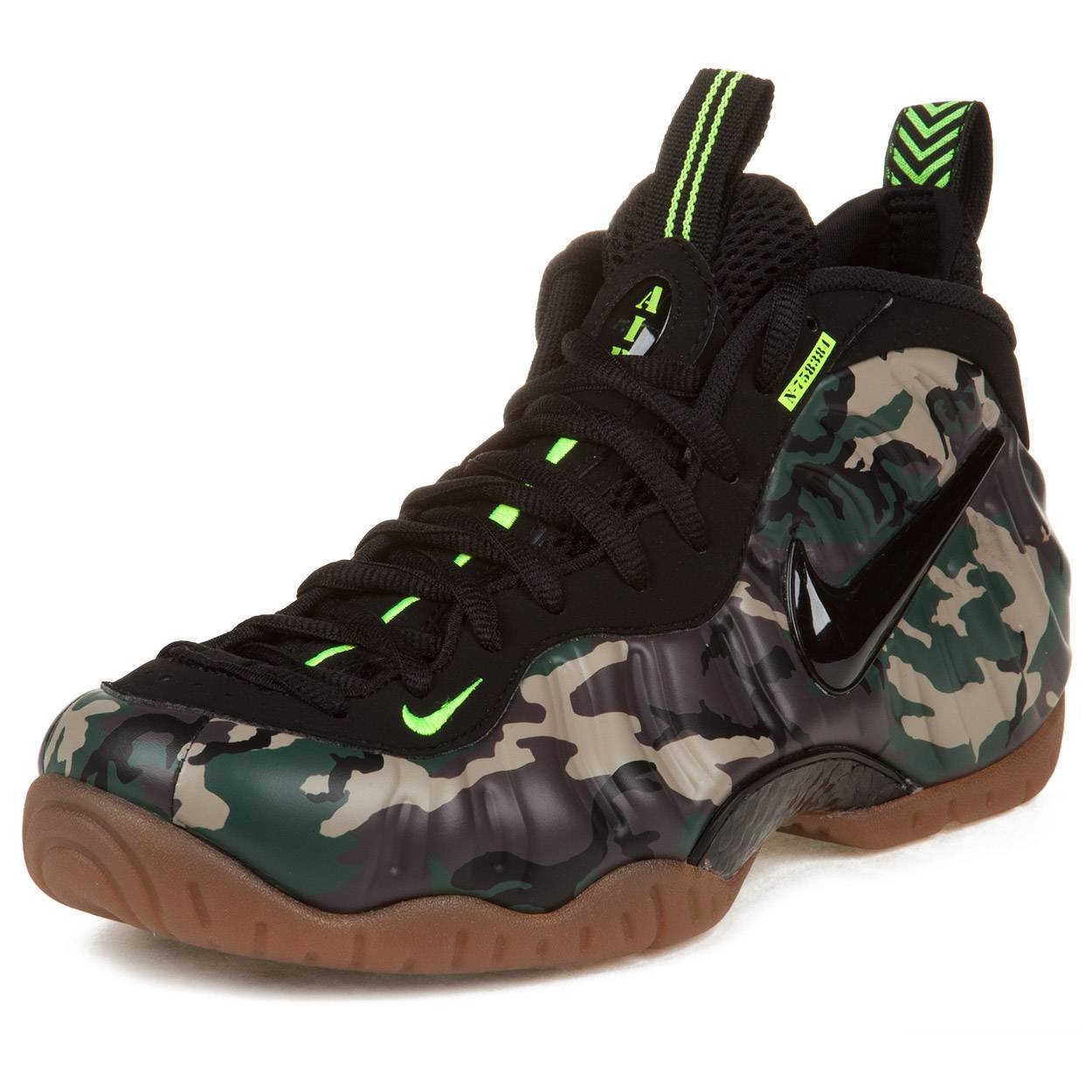 Nike Mens Air Foamposite Pro PRM LE Army Camo Synthetic Basketball Shoes