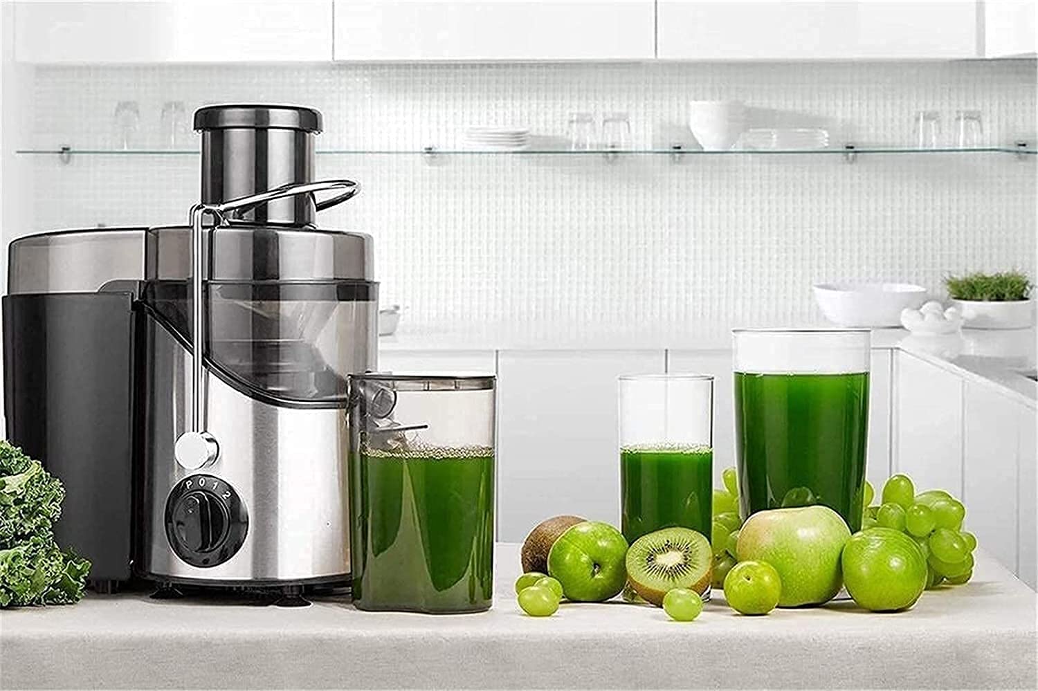 Estrattore di succo a masticazione lenta con 2 modalità di velocità - Estrattore di succo a freddo - Motore silenzioso e funzione inversa - Estrattore di succo facile da pulire - Ricette di succhi pe