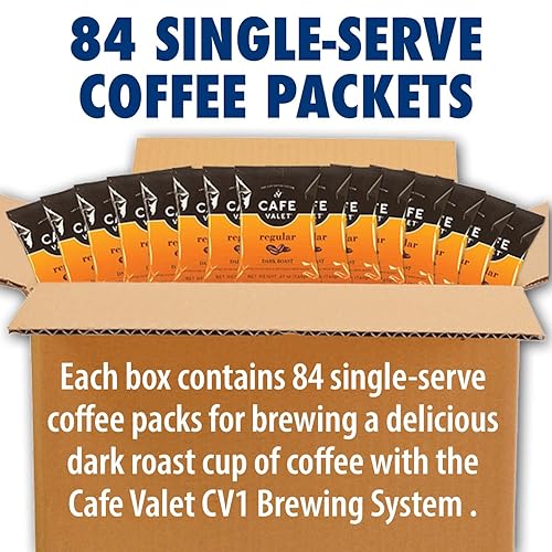 Miniatura 2 de Café Valet Paquetes de café envueltos individualmente, tostado oscuro regular, 100% café arábigo, 84 unidades