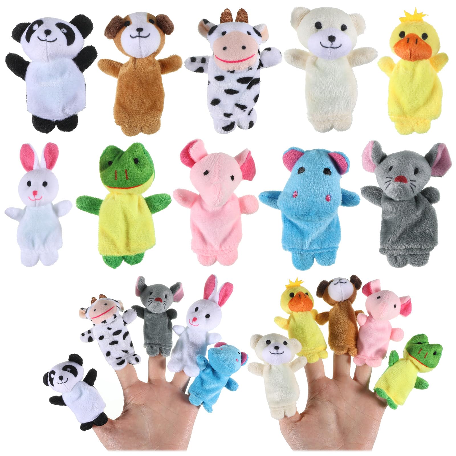 FNANJWQ10Pc Finger Puppets Animals Finger Puppet Cartoon Hand Puppet Toy