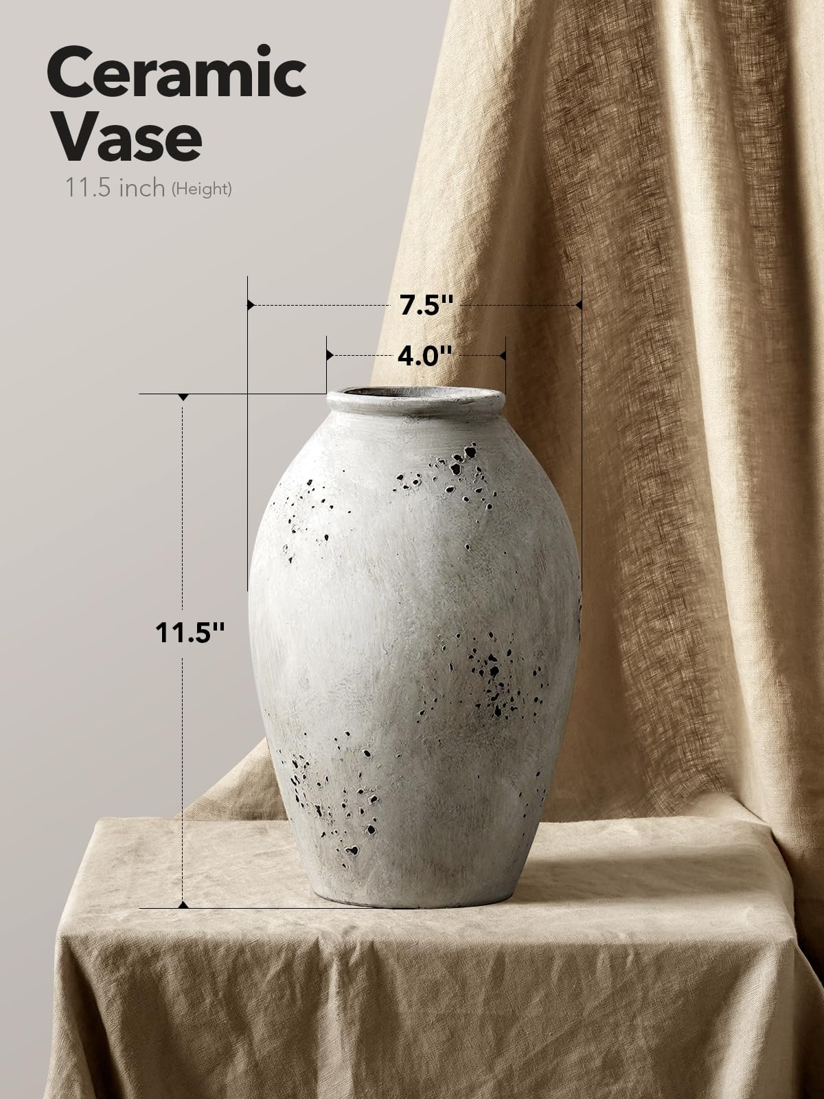 Amazon.com: LE TAUCI Ceramic Vase, 11.5 Inch Large Wabi-Sabi Vase
