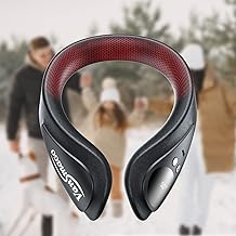 便携式护颈器、可充电暖手器、电动护颈器、皮革表面加热围巾护颈,36-58℃ 可调节、快速加热垫,适合女士儿童圣诞礼物