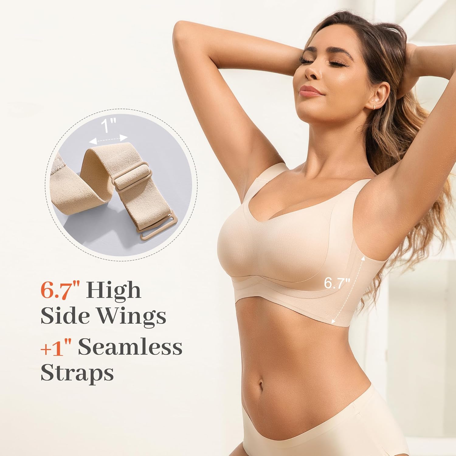 Plus Size Push Up Supportive Wireless Bras Comfort Soft No Underwire Seamless Full Coverage Comfort Bra for Women - Image 5