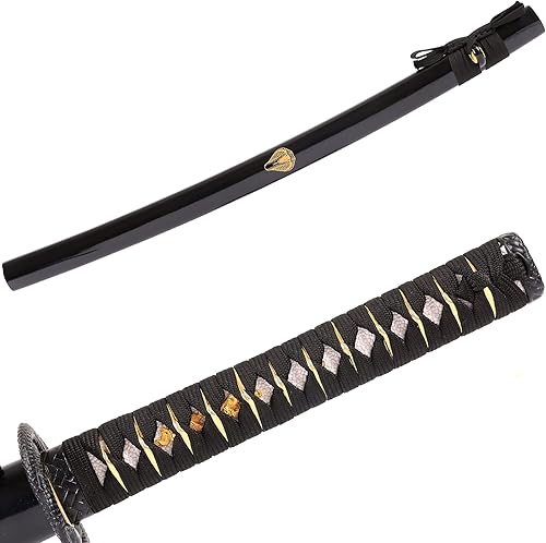 Miniatura 5 de Pnber Katana - Espada samurái real hecha a mano, espada de acero al carbono, prácticas y afiladas, armas reales