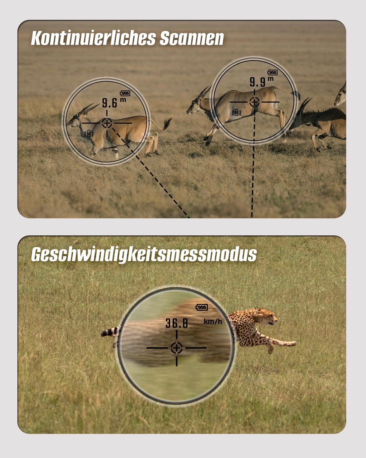 Entfernungsmesser Jagd, Inkerma Multifunktional Jagd/Golf Entfernungsmesser,1000/1200m mit 6-facher Vergrößerung, LCD-Display, Winkel/Neigungskompensation/Commutateur d'unité/Geschwindigkeit/Scan