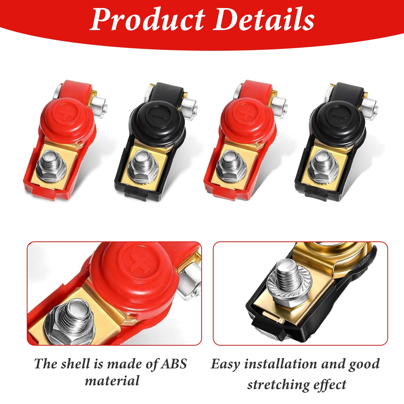 Cosses Batterie 12V à Dégagement Rapide - Pinces Bornes Rouge Bleu Pour Voiture Bateau Camion