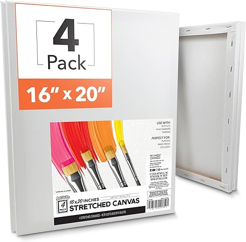 Miniatura 9 de ArtSkills Lienzos estirados para pintura, suministros de pintura en lienzo de 11 x 14 para artistas, paquete de 6 unidades