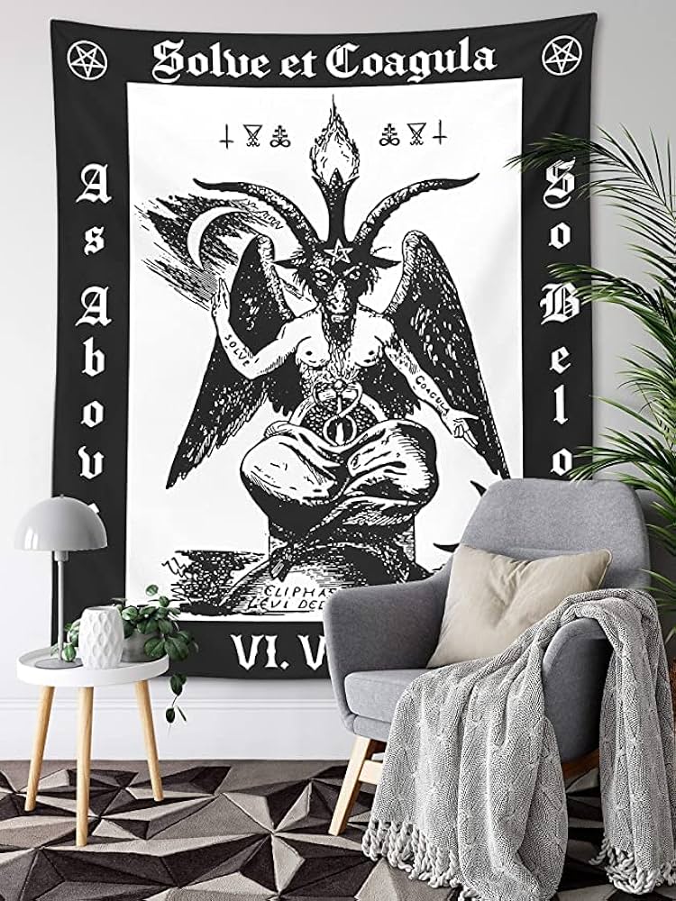 Occult Satanic Tapestry Goat Head Gothic Devil Demon
