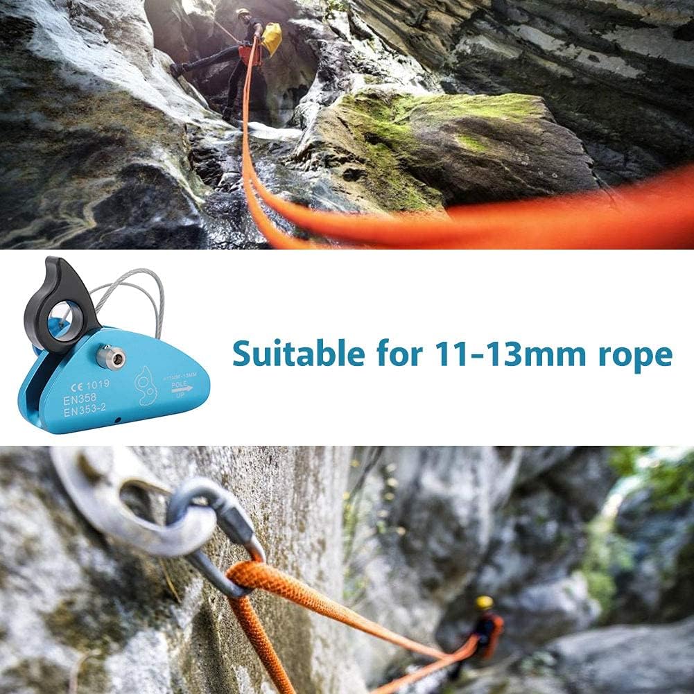 Alomejor Autofrenante Escalada Descendente Mosquetón Cuerda Pinza Agarradera
