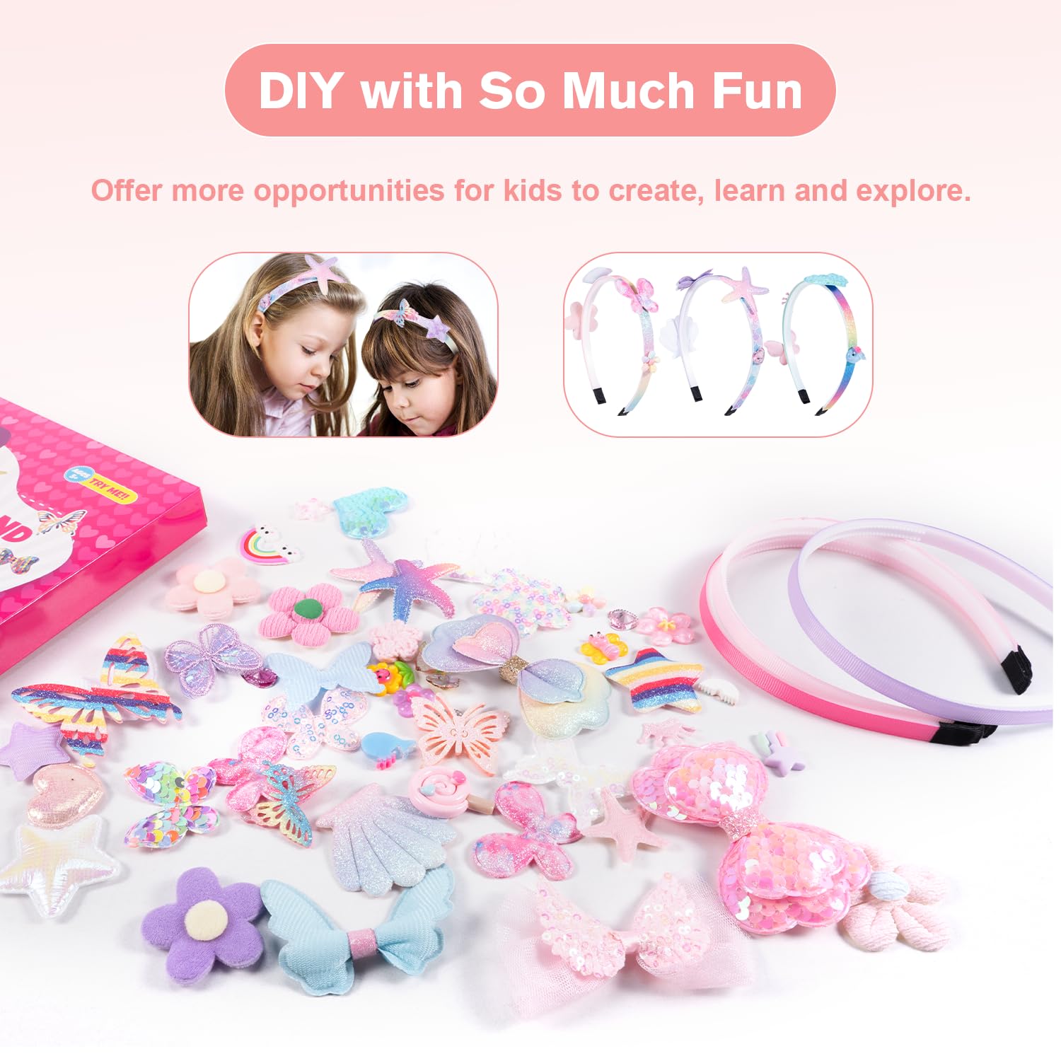 Kit Fabrication De Bandeaux Pour Filles – 8 Bandeaux DIY – Activité Manuelle 5-12 Ans – Cadeau Créatif Kit Fabrication De Bandeaux Pour Filles – 8 Bandeaux DIY – Activité Manuelle 5-12 Ans – Cadeau Créatif