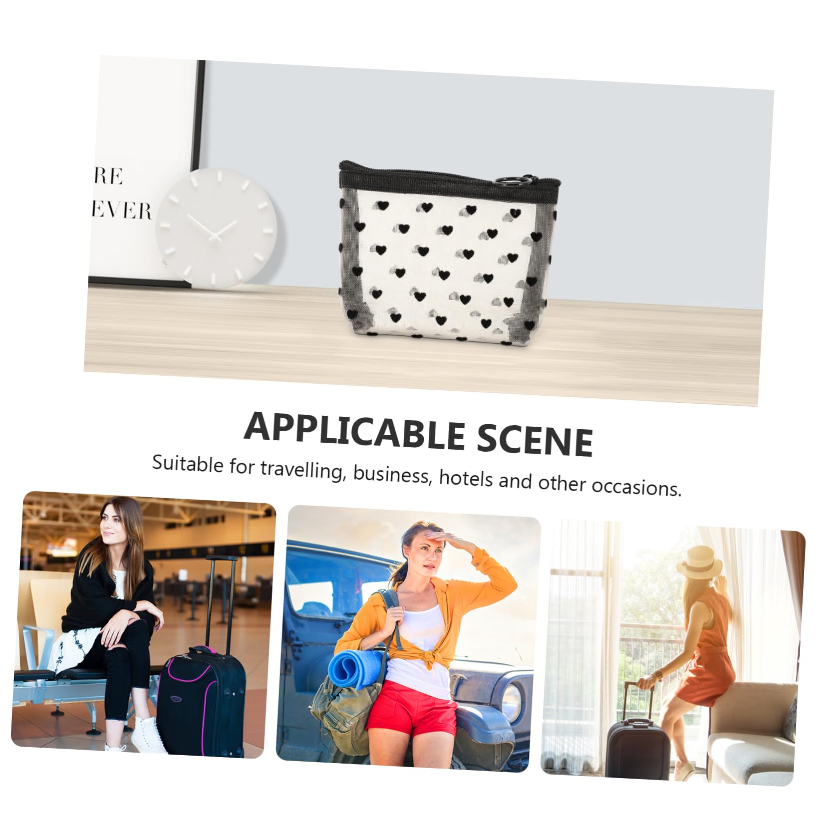 FOMIYES 5sätze Kosmetiktasche Aus Multifunktionale Reiseorganizer Leicht Tragbar Für Make-up Pflegeartikel Und Reisebedarf Mit Schwarzem Punktdesign