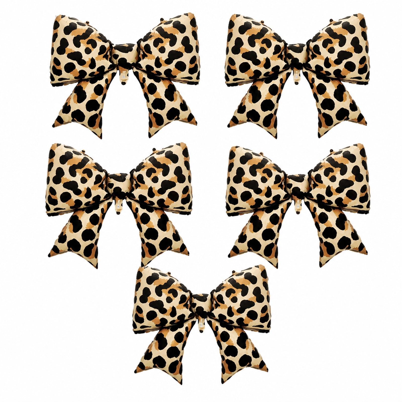 5 PCS Leopard Print Balloons, Bow Balloons, Leopard Print Balloon Decorations, Animal Print Theme for Parties and Celebrations, Bow Design for Photo Backdrops and Event Styling