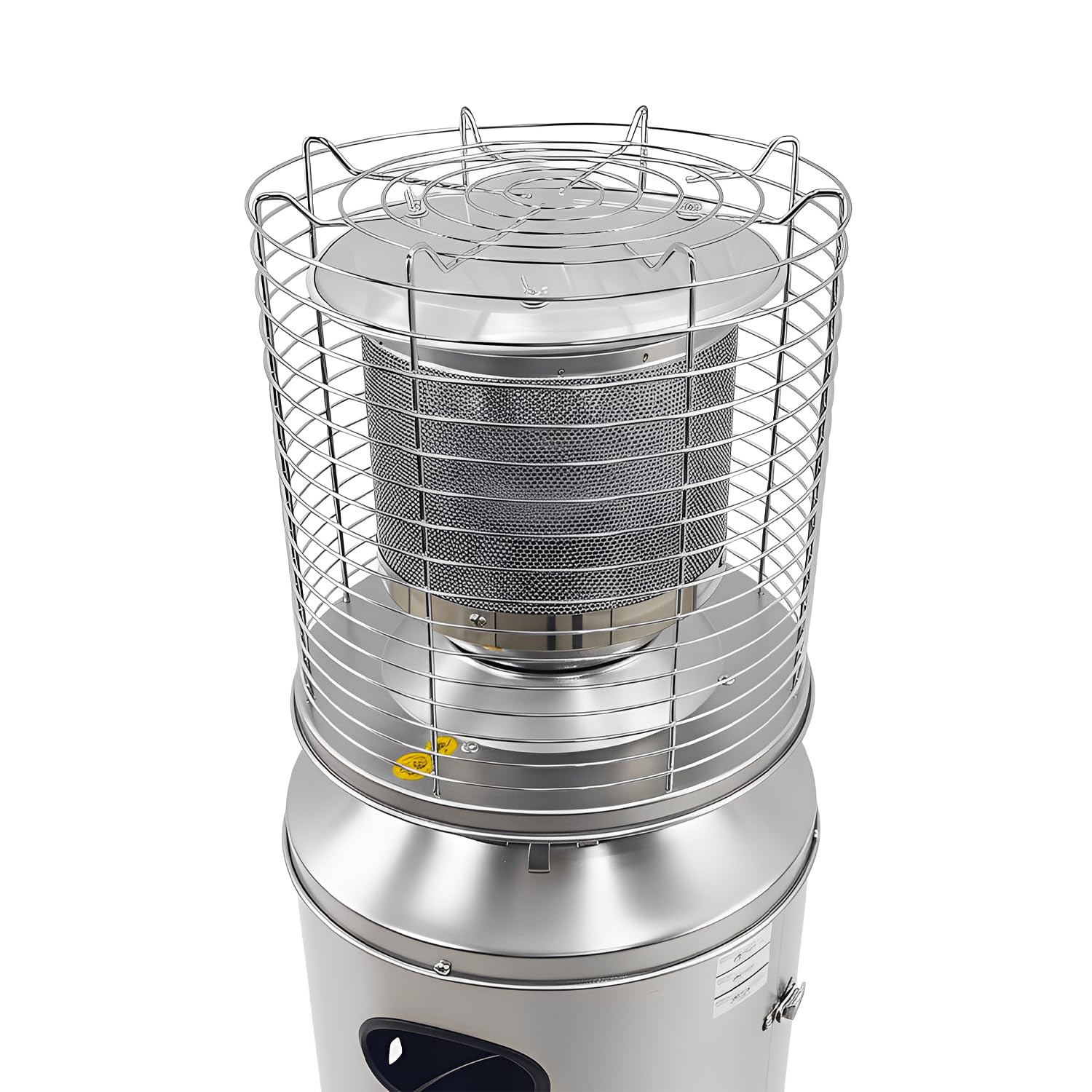 Marvin Stufa a Gas da Esterno, Riscaldatore Gpl Portatile con Ruote FIRE, Bruciatore Riscaldante Arredo, per Terrazzo Patio Giardino Locali Ristoranti Bar, In Acciaio Potenza 13 Kw (Acciaio Inox)