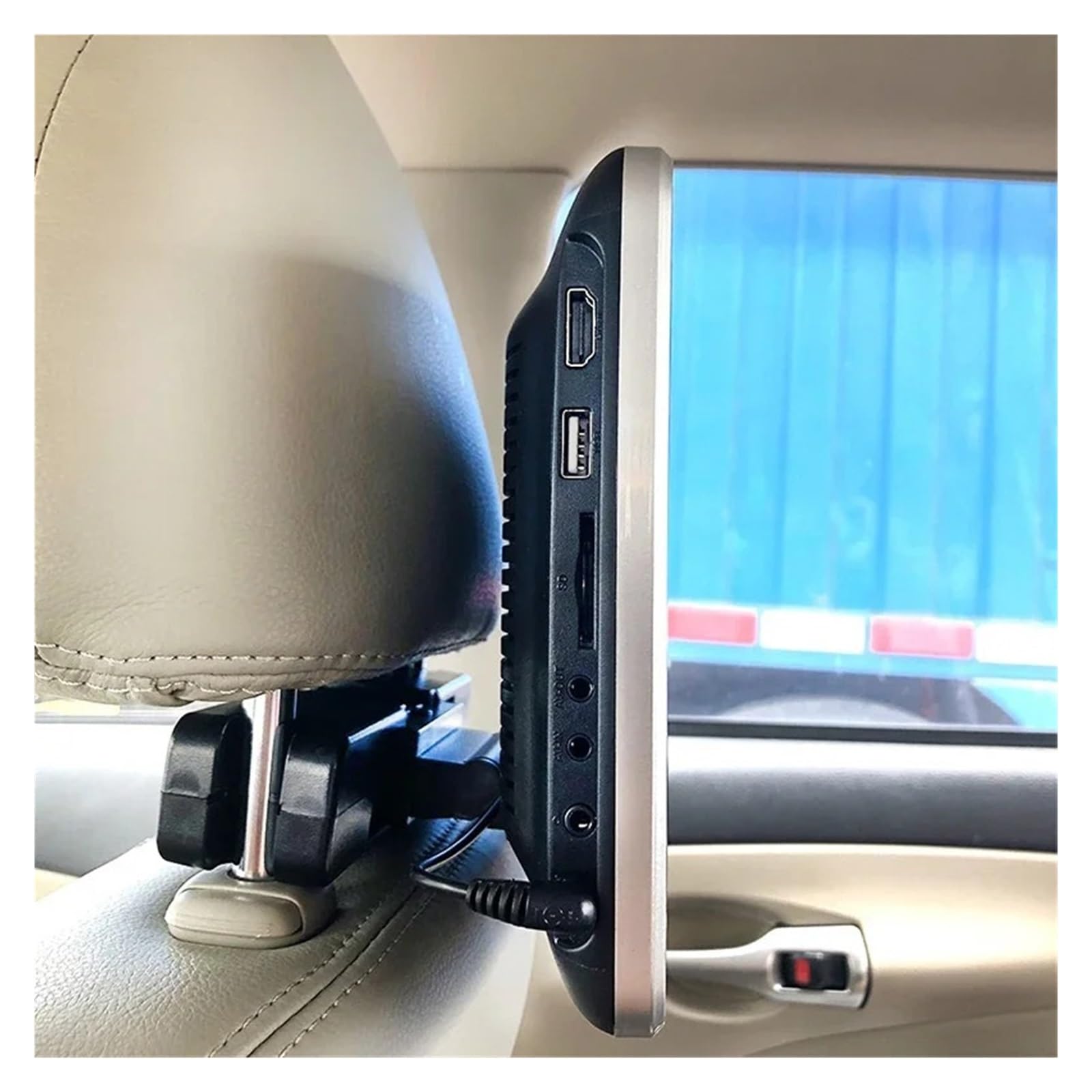 Lettori Video For Auto Da 10,1 Pollici Lettore DVD MP5 Portatile Schermo LCD HDMI Poggiatesta Pulsante Touch Display Sedile Posteriore Facile Da Installare Per I Viaggi(2 DVD Player Monitor)