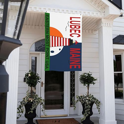 Miniatura 6 de Bandera de Lubec, Maine, bandera de 3 x 5 pies, banderas duraderas de doble cara para exteriores, banderas decorativas para patio, hogar, jardín,