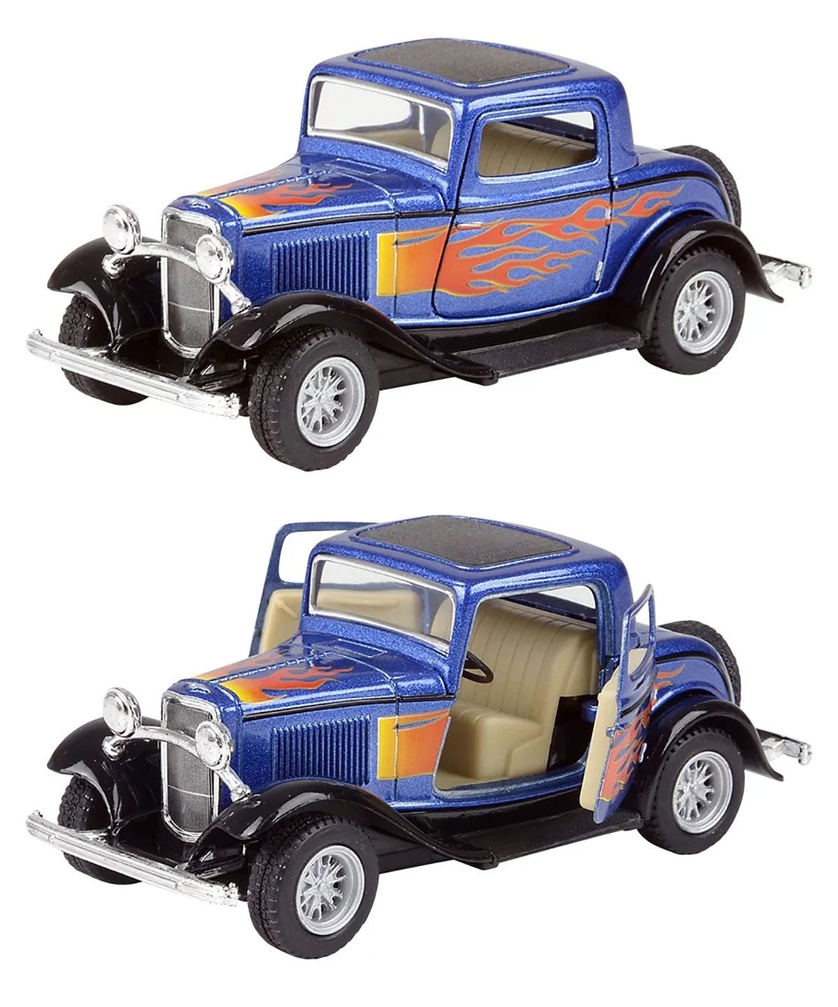 Magicwand® Kiinsmart 1:34 Scale Forrd Classic Flames Die-Cast car with Openable Doors & Pull Back Action【Colors as Per Stock】【3 Yrs & Up】【1 Pc】 (B07NC8H6C6) Amazon Price History, Amazon Price Tracker