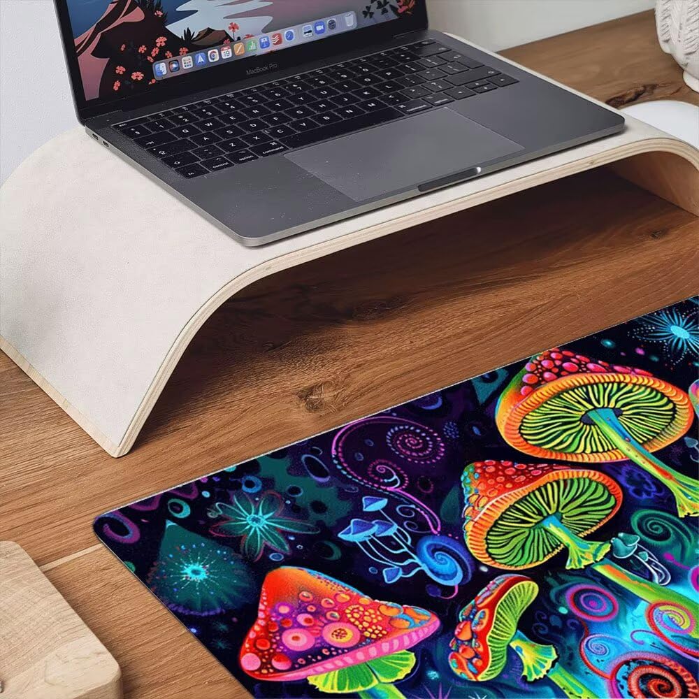 Podkładka pod mysz dla graczy, 1600 x 800 mm XXL podkładka pod mysz do gier duża, zmywalna klawiatura biurowa mata antypoślizgowa gumowa wodoodporna, szyte krawędzie, gracz komputer PC, kolorowe