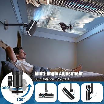 Projector Stand, Adjustable Projector Ceiling Wall Mount with 1/4 Screw