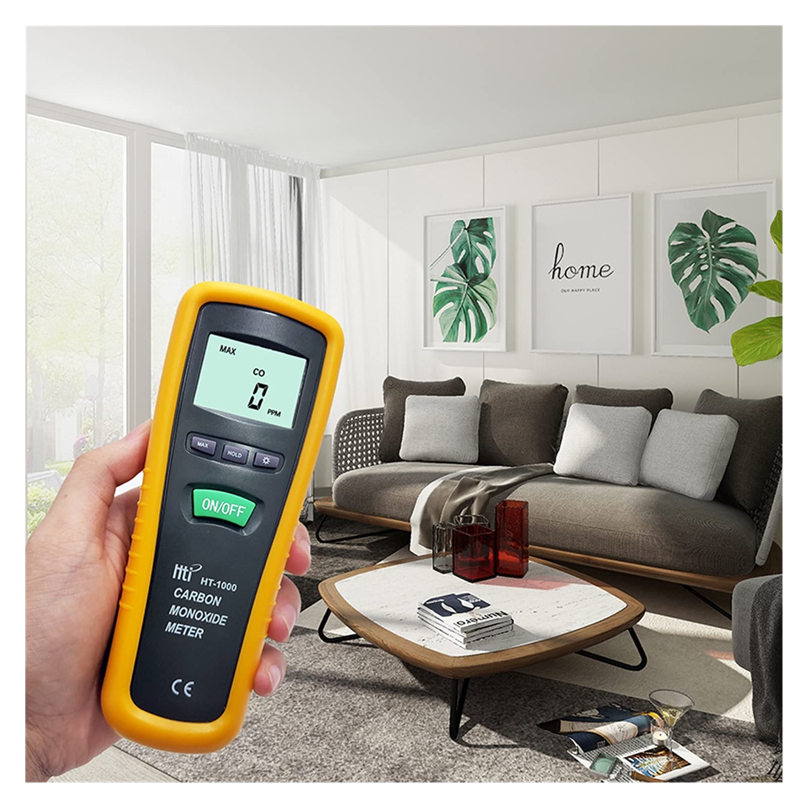 Detector de monóxido de carbono Medidor portátil digital de alta precisión Co Gas Tester Monitor Calibre Alarma Sonido 100 0ppm