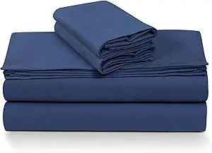 Tribeca Living Standard German Flannel Pillowcases, Set of 2, 200-GSM Heavyweight Cotton, Mid Blue