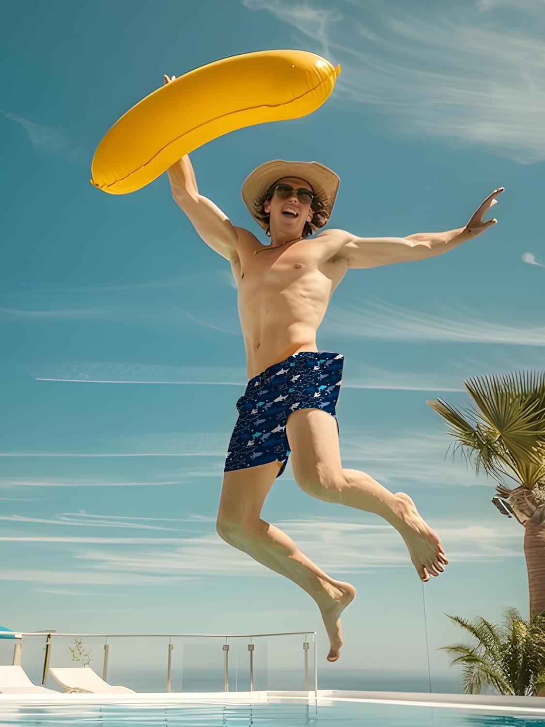 Mens Swim Trunks 7 inch Inseam Quick Dry Board Shorts Running Bathing Suit with Side Pockets Mesh Lining - Image 4