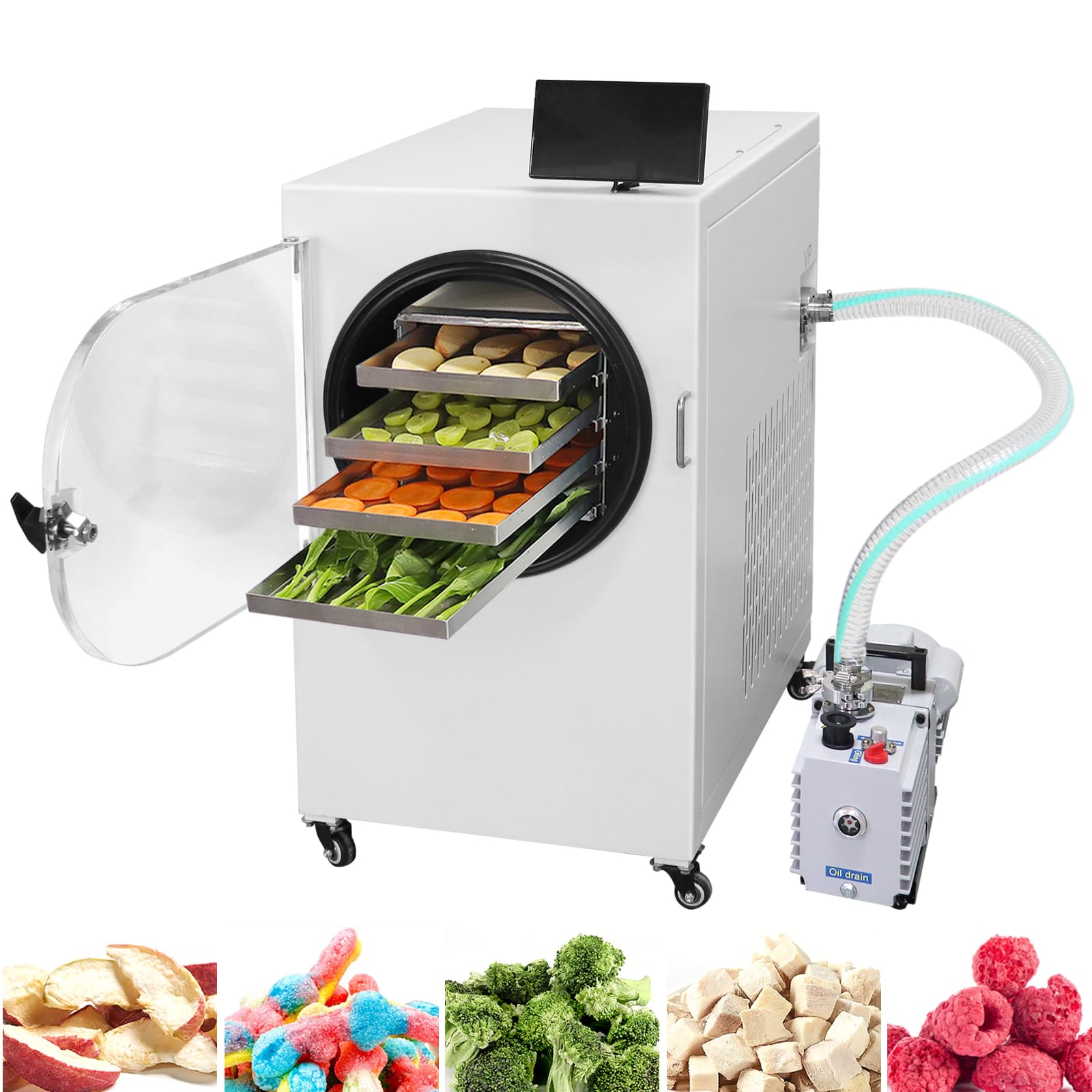 Freeze Dryer Gefriertrockner für zuhause mit 4 Ablagen, 5 kg Kapazität: Dehydrator für Lebensmittel Für Handel & zuhause! Ideal zum Konservieren von Lebensmitteln
