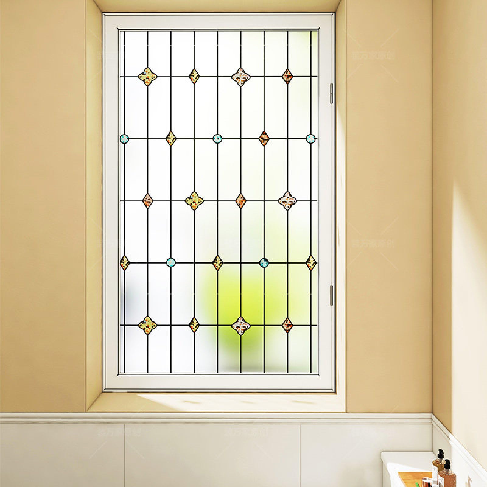Pellicola Vetri Finestre 90X200CM Geometria Pellicola Adesiva Per Vetri Oscurante,Autoadesiva,Pellicole Per Vetri Anti Uv,Privacy Finestre Per Casa/Ufficio