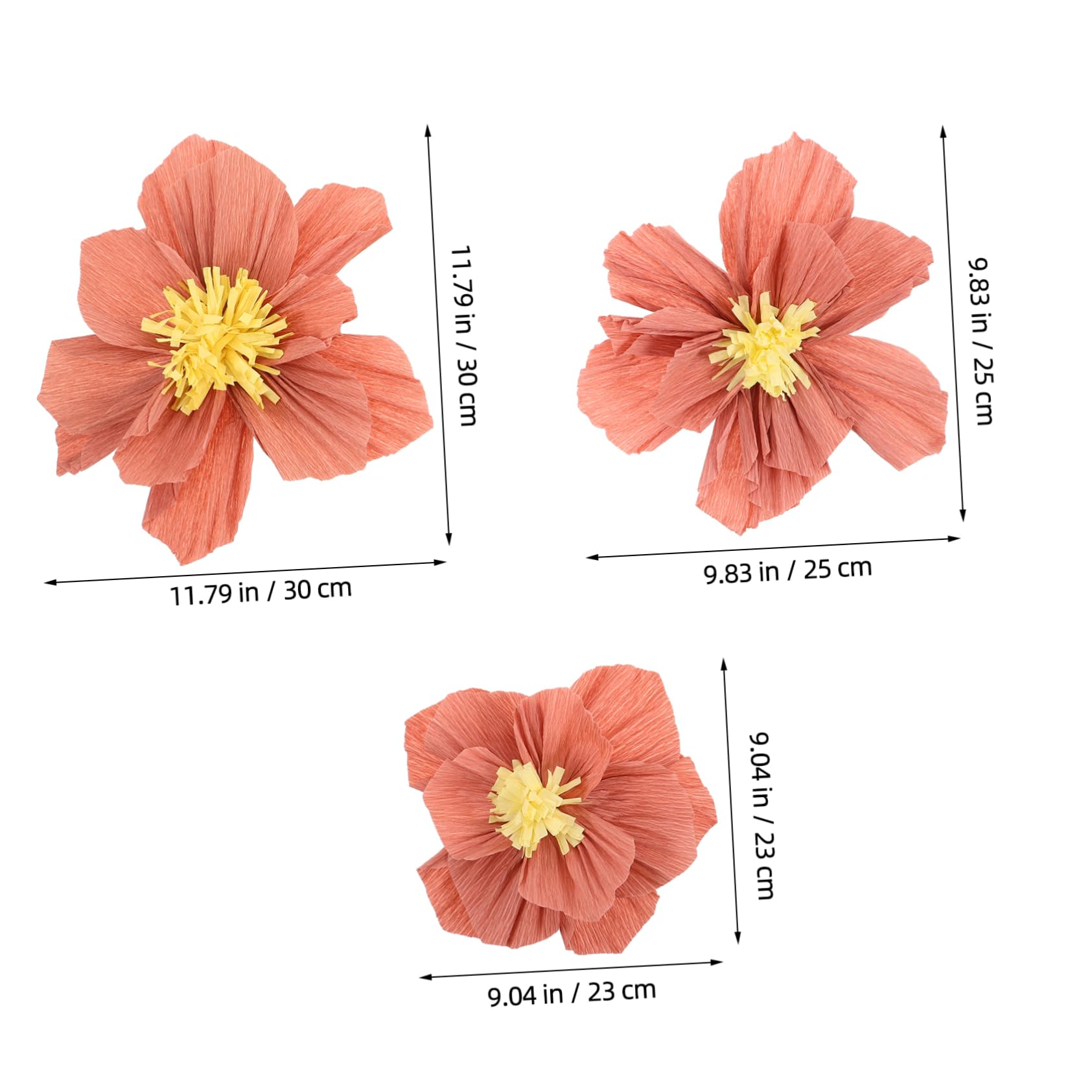 PRETYZOOM 24 Pièces Fleurs en Papier Crépon 3D, Décoratives, Papier