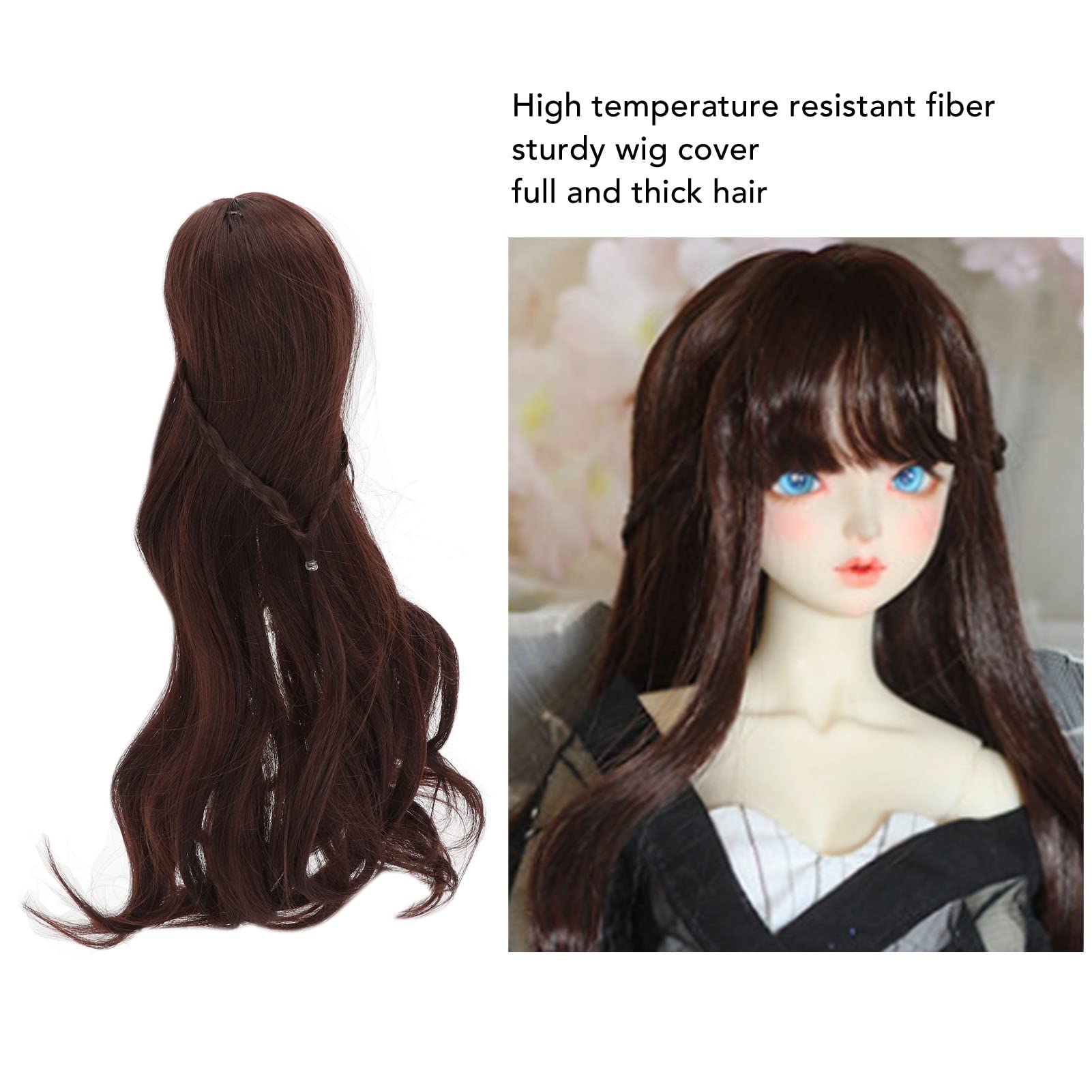Kastanjebruine Bob -Haar Met Pony Sd Bjd Poppenpruiken, Hoogwaardige Mohair Handgemaakte Vervangende Poppen Accessoires,for 1/3 BJD Doll