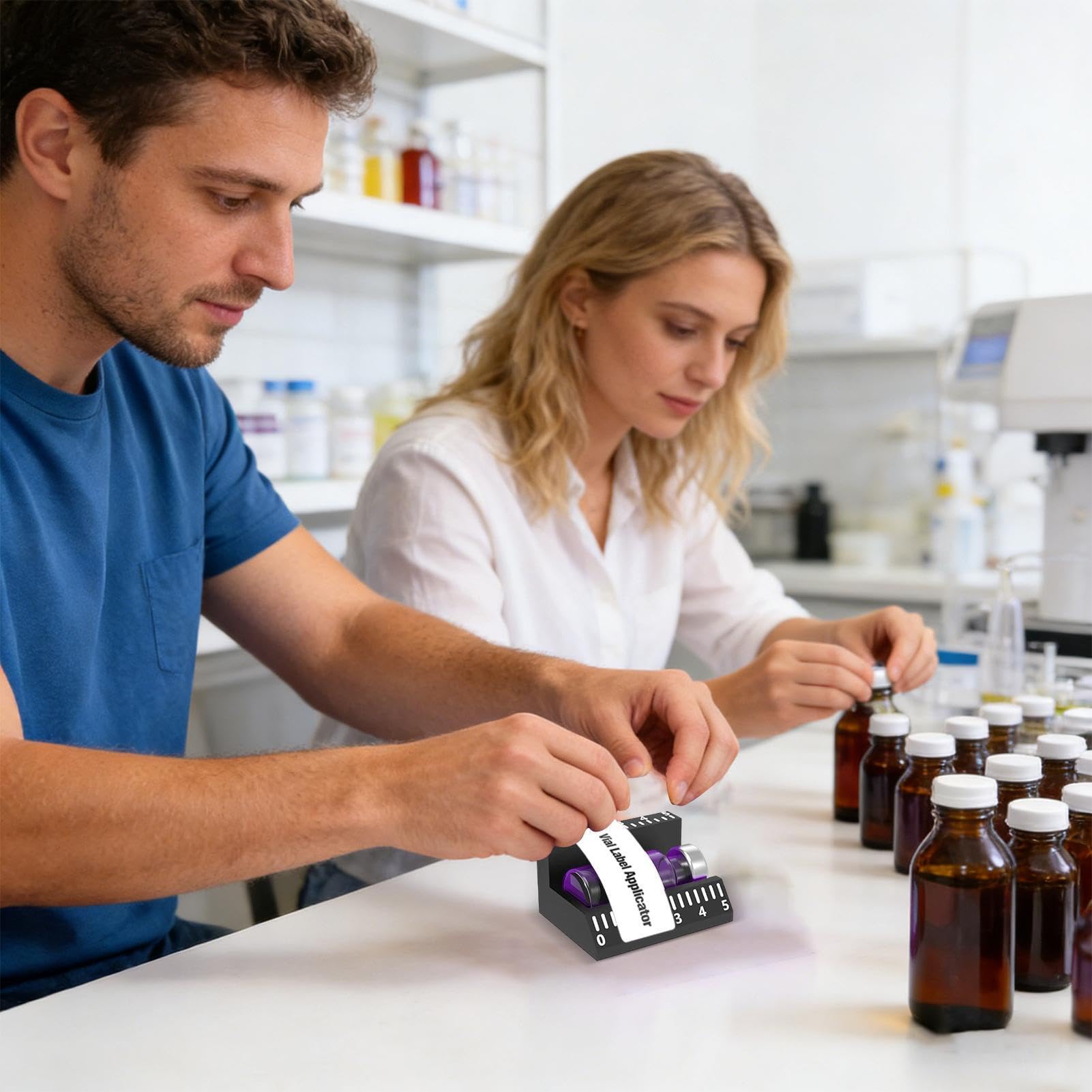 Vial Label Applicator For 3ml & 10ml Bottles Easy Precise Sticker Alignment Tool Small Container Label Positioning Device Jar Labeling Tool