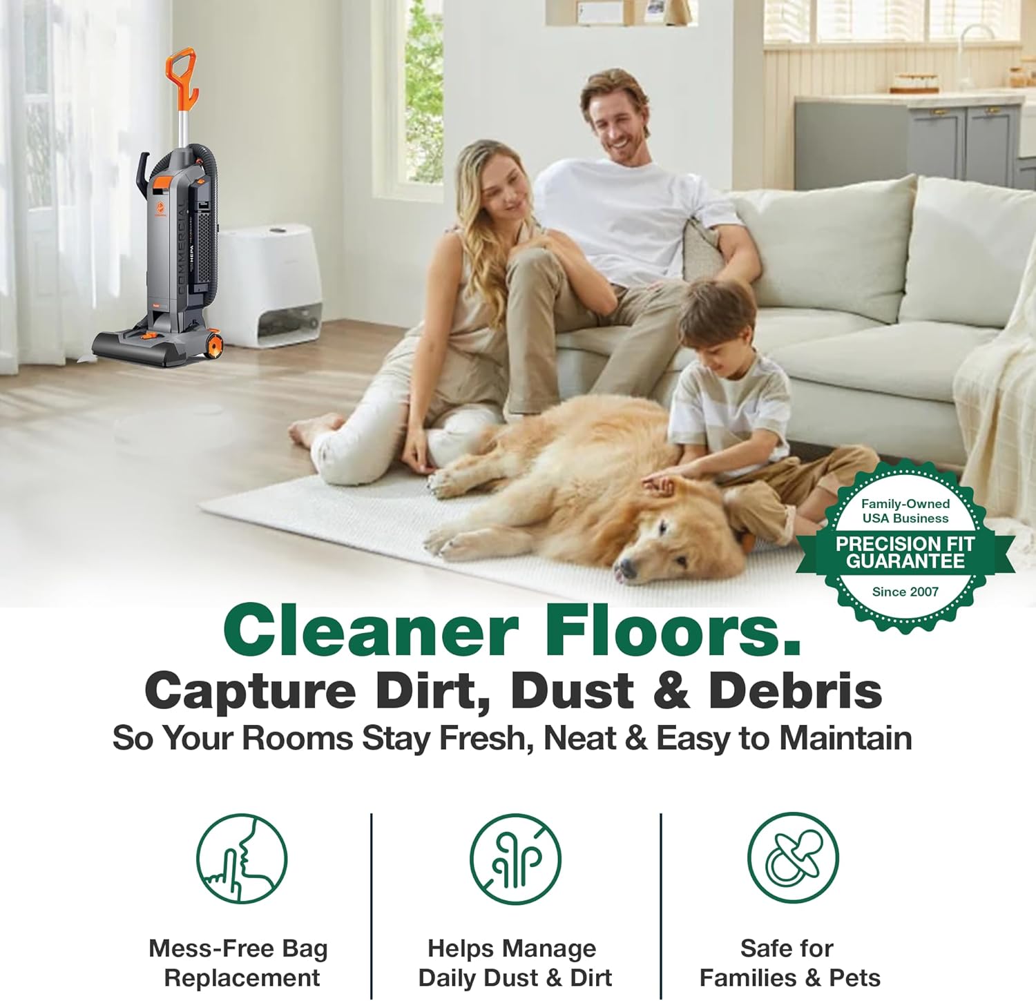 20 Replacements for Hoover HushTone Canister Vacuums Bags Part # AH10243, Fits Models: CH54013, CH54015, CH54113 & CH54115 (20 PACK) - by Think Crucial