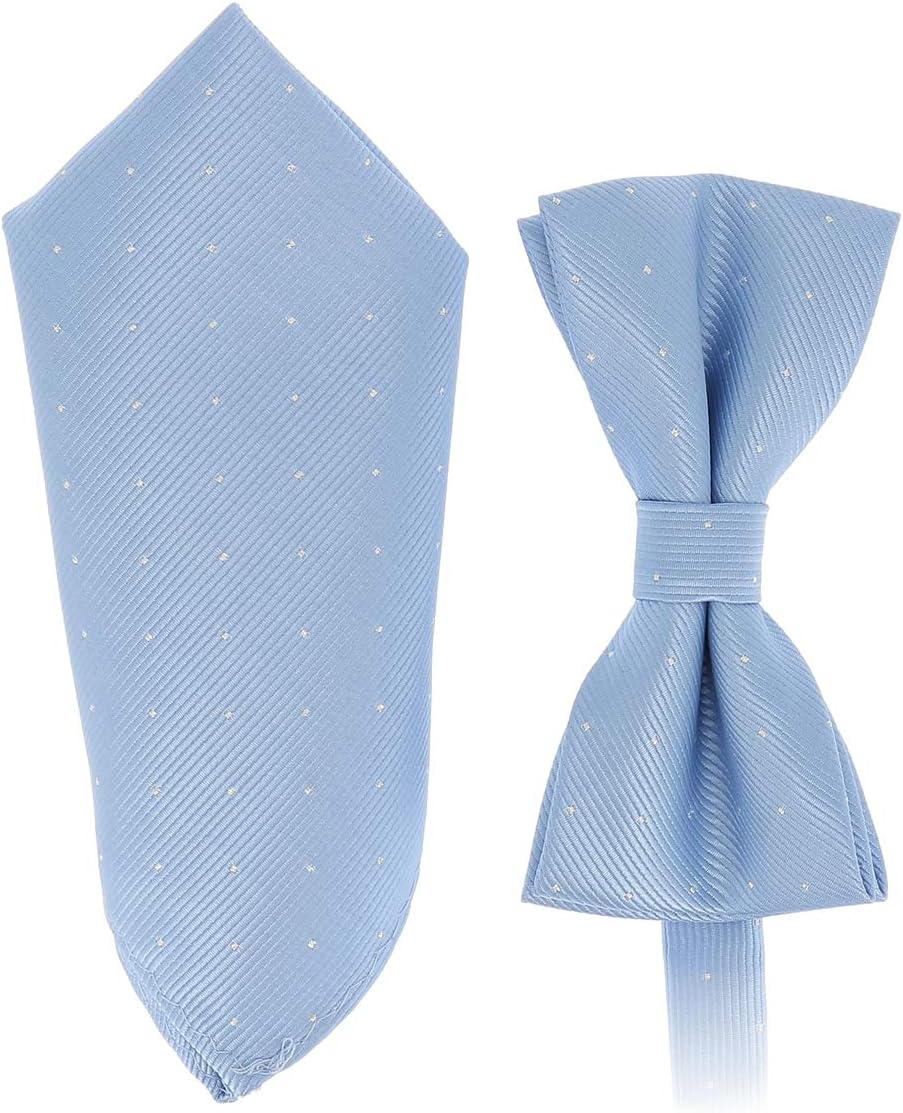 Set Papillon E Fazzoletto Da Tasca In Morbido Poliestere: Oltre 20 Colori, Eleganza Uomo Per Matrimoni E Feste - 4