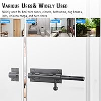 Vista 8 de Pestillo de puerta de perno deslizante, 7.8 pulgadas, de acero inoxidable sólido, resistente, para vallas, puertas de patio, garajes, dormitorios