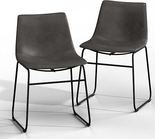 Miniatura 19 de NicBex Taburetes de bar retro de cuero de caballo loco con patas de metal, taburetes de bar para isla de cocina, juego de 2, (color blanco) Negro