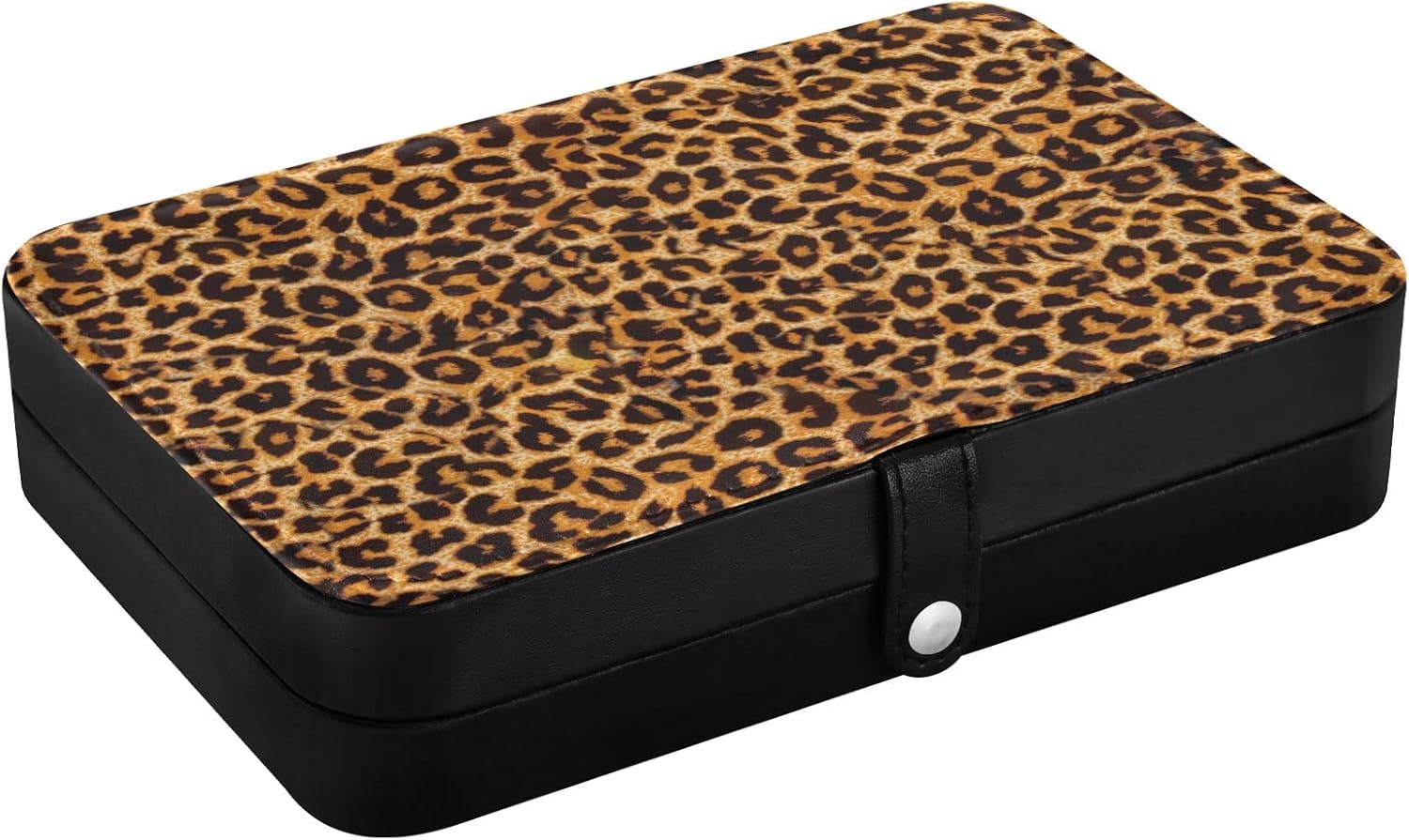 Jewelry Box Portable Travel Jewelry Organizer Storage Leopard Print Pattern Jewelry Travel Case for Necklace, Earrings, Rings, Bracelet