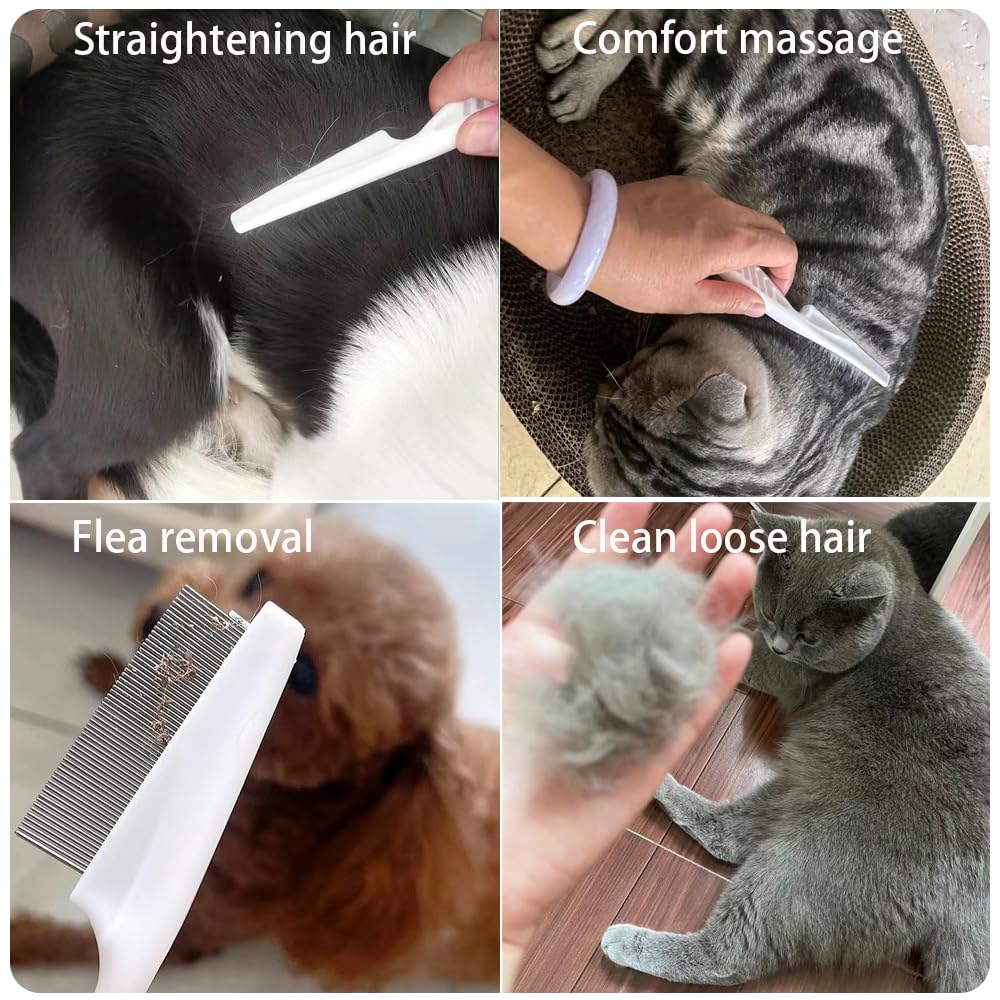 Multifunctional Pet Grooming Comb - Flea Removal, Tear Stain Remover for Dogs, Cats, Puppies, and Small Pets 3