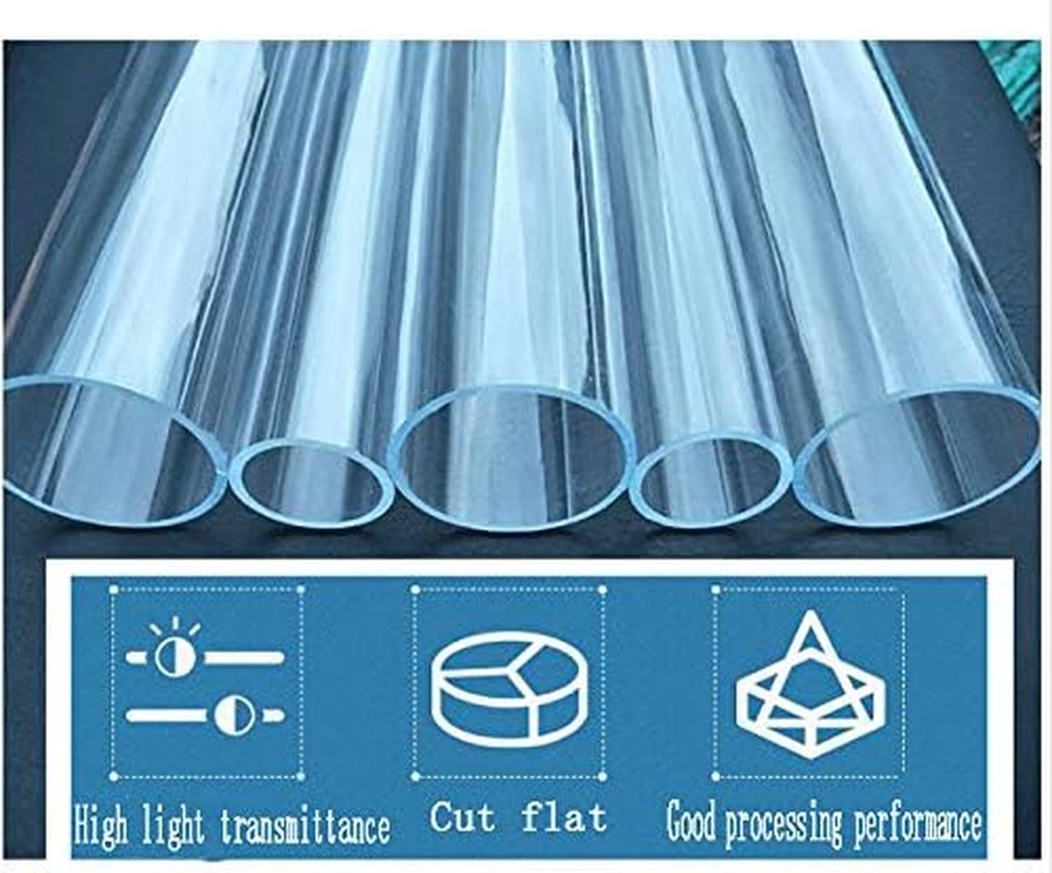 Tubo de acrílico transparente para acuario, Od190mm * id180mm * espesor 5mm