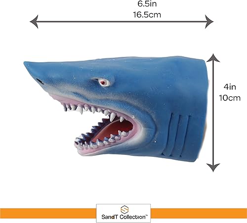 Miniatura 4 de Marionetas de mano para niños y adultos, juguetes para niños y niños pequeños para juegos de simulación, tiburón azul