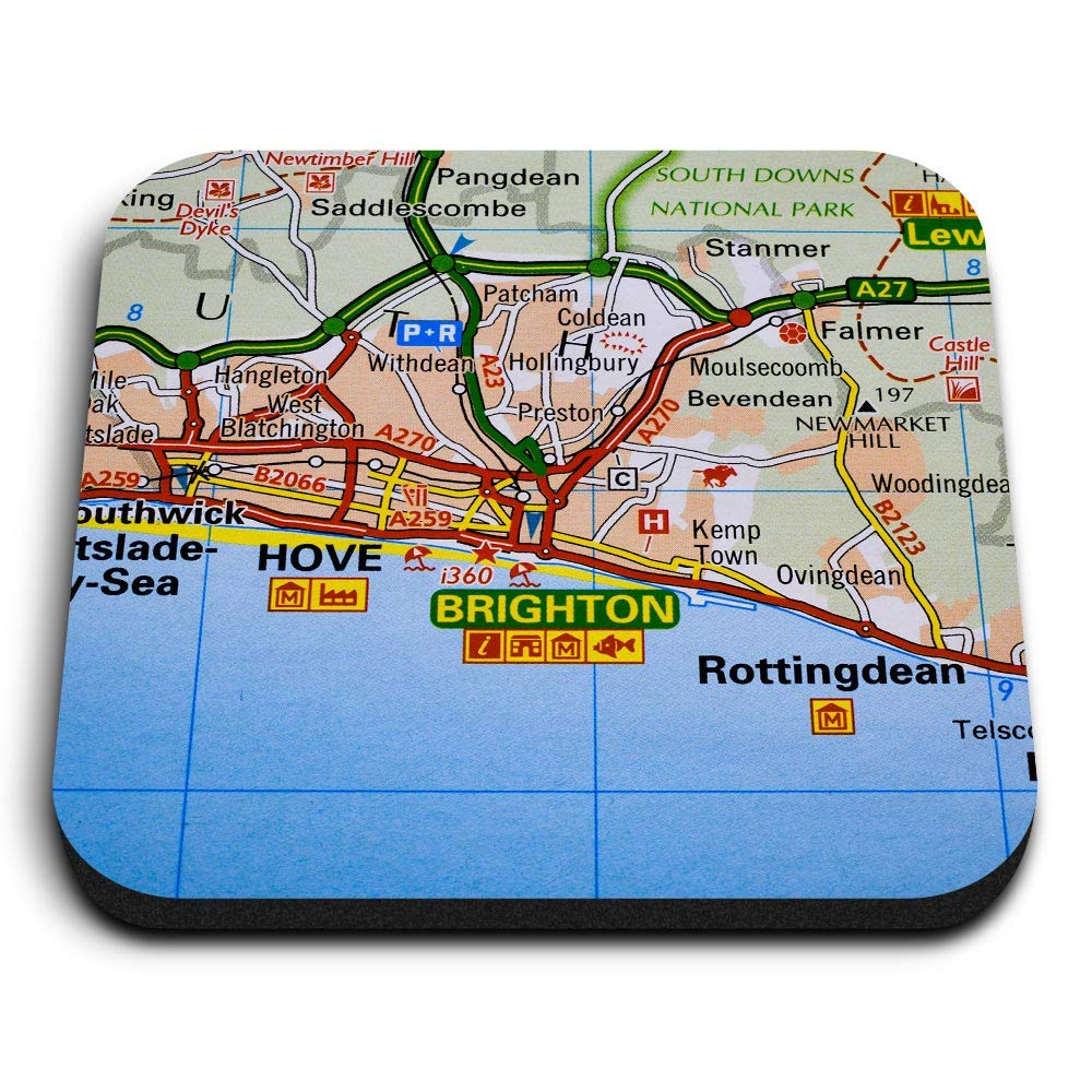 1 x Square MDF Fridge Magnet - Brighton Coast Travel England UK 44455