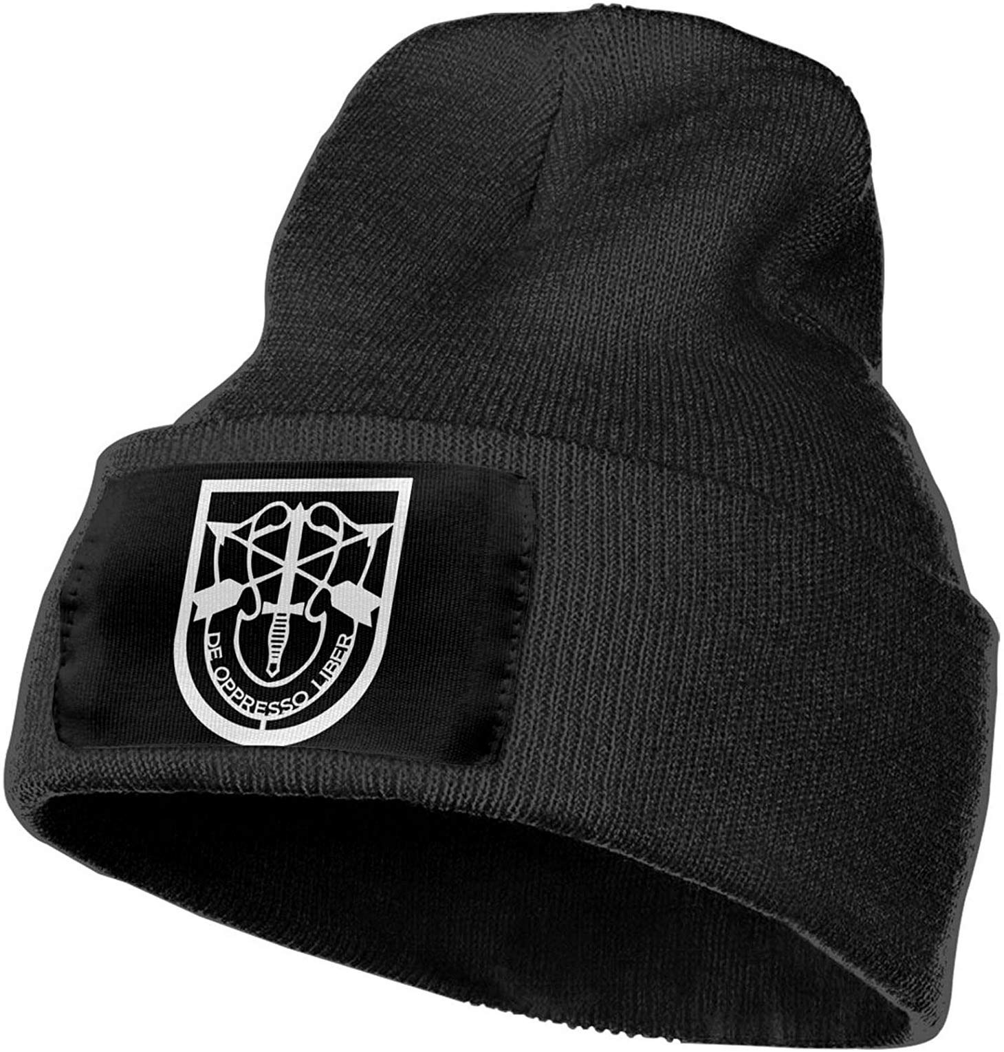 JJLINArmy 7th Special Forces Group Unisex 12 Inch Knitted Beanie Beanie Hat Black Skull Hats Knit Hat Cap