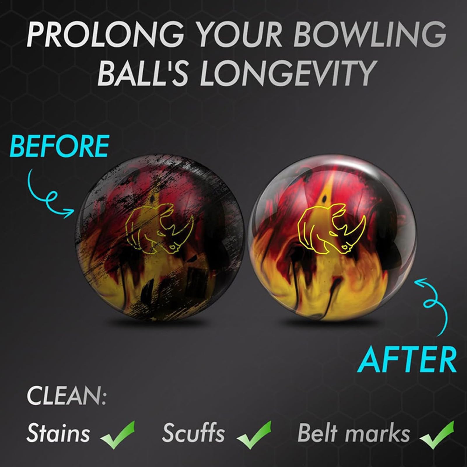 Limpiador de bolos, solución quitamanchas de 100 ml | Accesorios para bolos | Para cuidado y mantenimiento de bolas de bolos en el ámbito deportivo