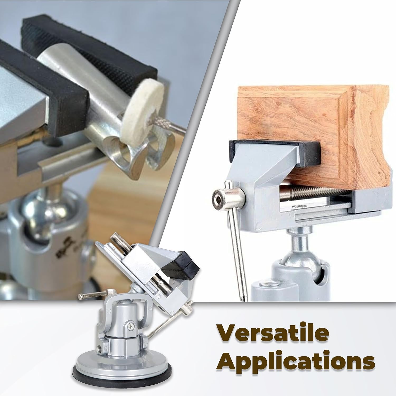 kimllier 3.15 Inch Jaw Width Pivots Vise Portable Suction Vacuum Base Vise 360 Degree Multi-Angle Rotate Fit for Various Smooth Work Surfaces